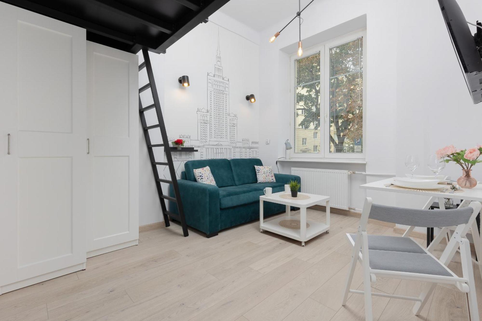 Aleja Wyzwolenia Studio with Mezzanine Warsaw Downtown by Noclegi Renters מראה חיצוני תמונה